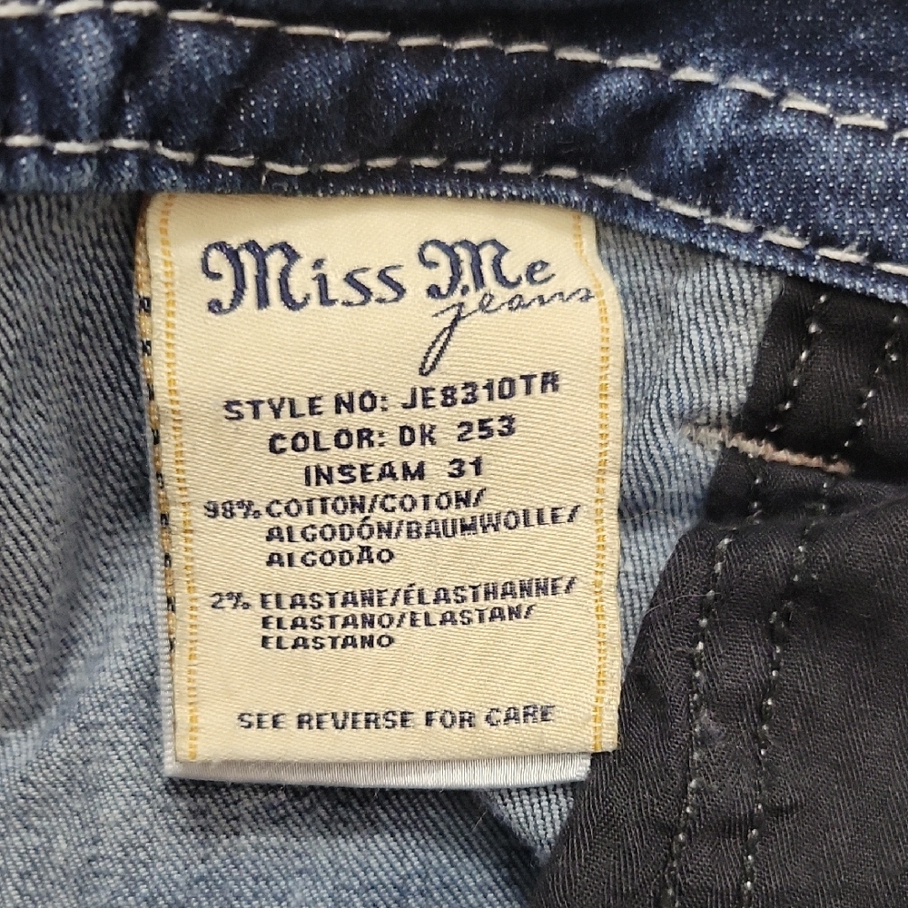 Miss Me Dark Blue Straight Leg Jeans - Picture 7 of 8
